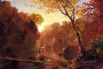 北米の秋の風景 ハドソン川 フレデリック・エドウィン教会 Oil Paintings